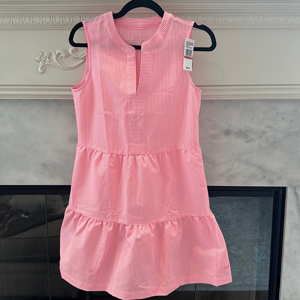 Vineyard Vines Women’s Harbor Seersucker Tiered Dress